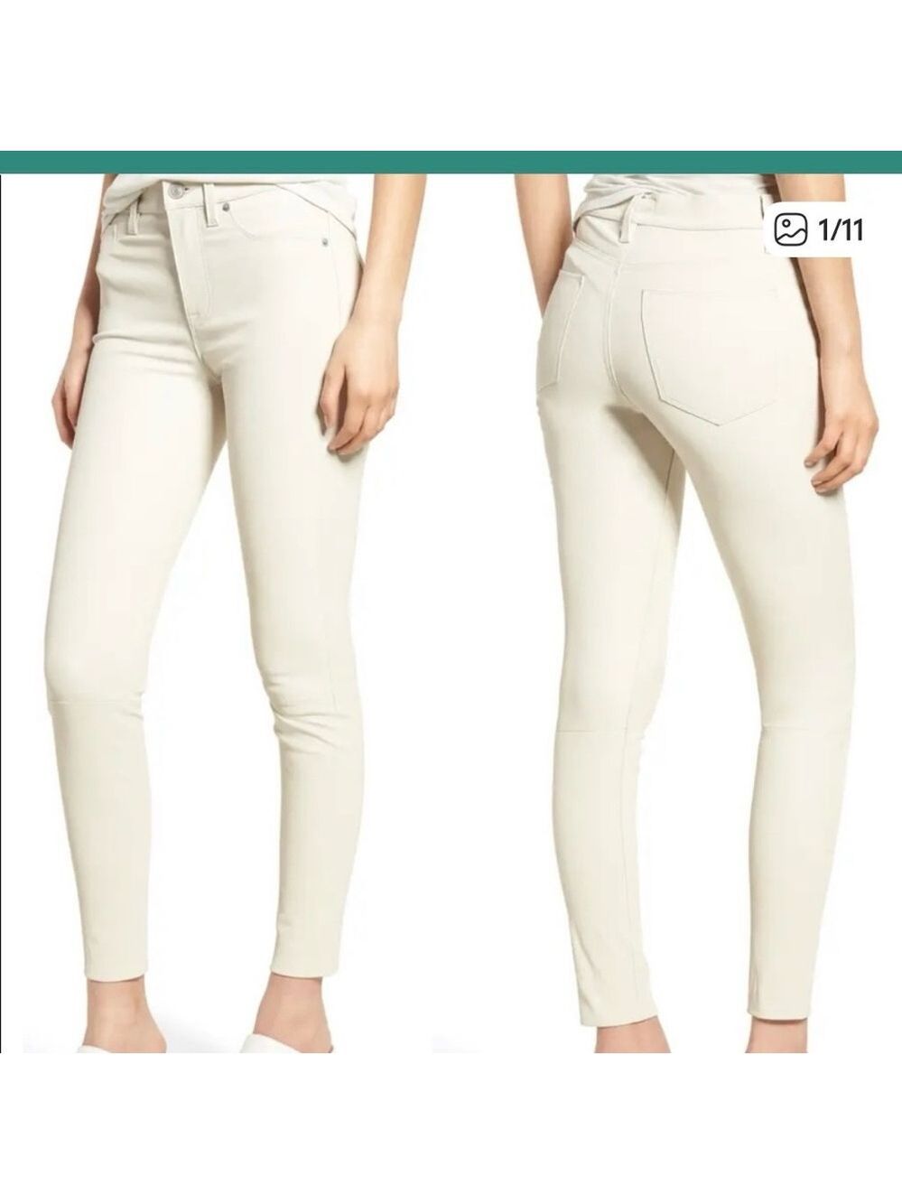 Hudson Jeans 100% Lamb Skin Skinny Leather Pants